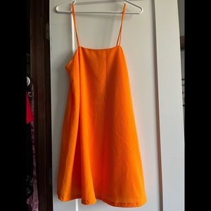 Neon Orange Short Flowy Dress NWTs